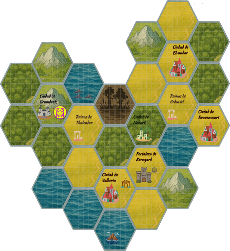 NoteQuest. Partida 1. Quinta aventura. Mapa inicial.