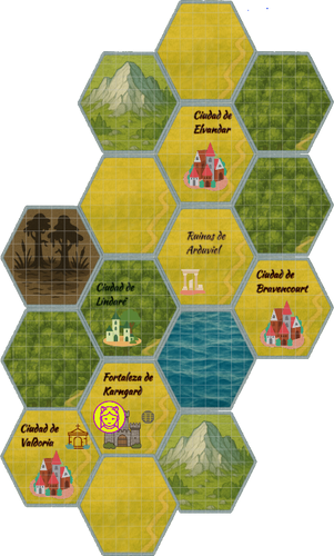NoteQuest. Partida 1. Tercera aventura. Mapa inicial.